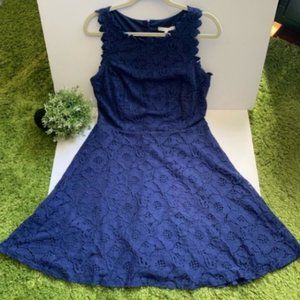 Tash+Sophie Dress Navy Crochet Lace Fit Flare